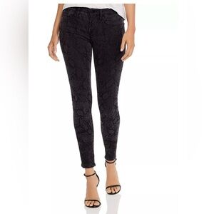 Frame Tonal Python Denim Black Skinny Jeans